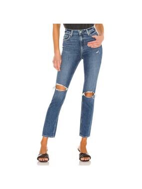 PAIGE Sarah Slim in Ware Destructed Distressed High Rise Jeans Size 28 💙✨💙